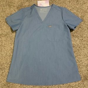 Figs Heather Indigo Scrub Top